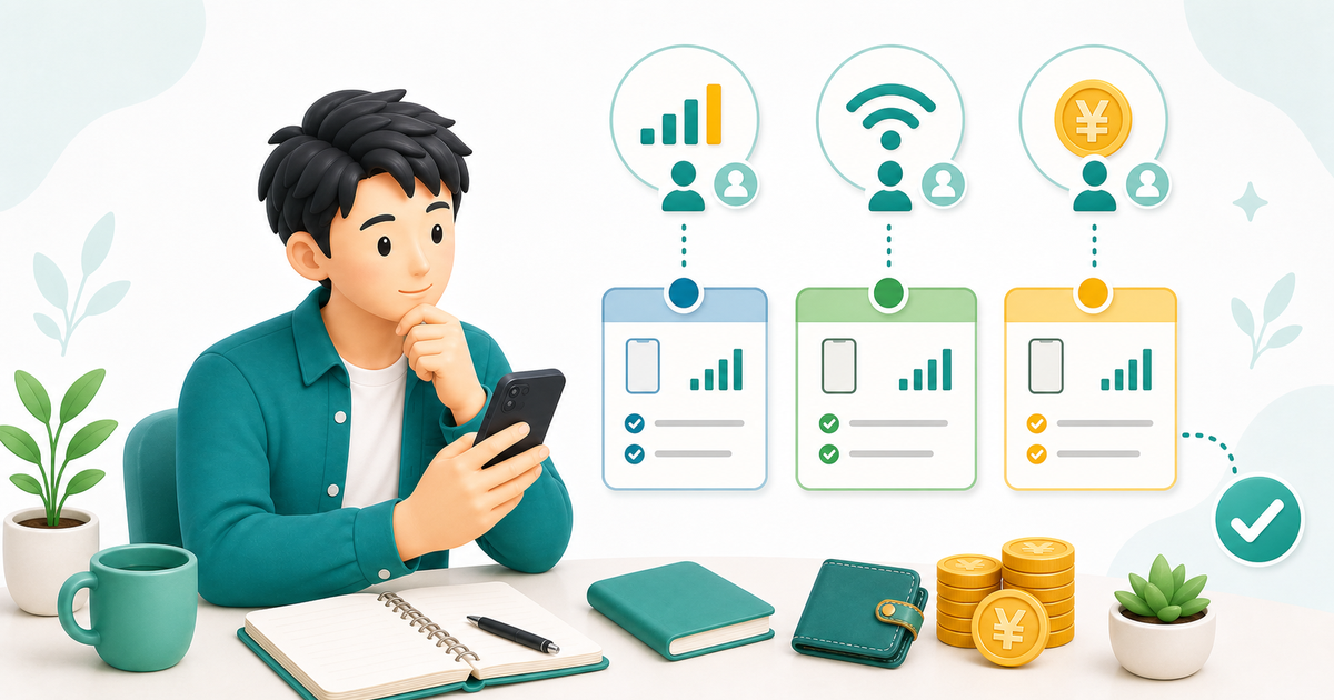 格安SIM5社の料金を並べて比較してみたのイメージ図